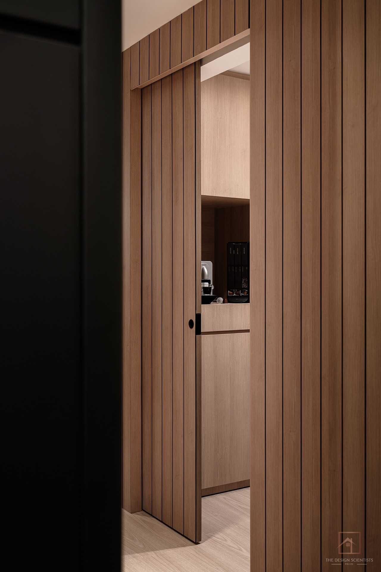 Contemporary Hallway with Storage Cabinets and Kitchen Cabinets