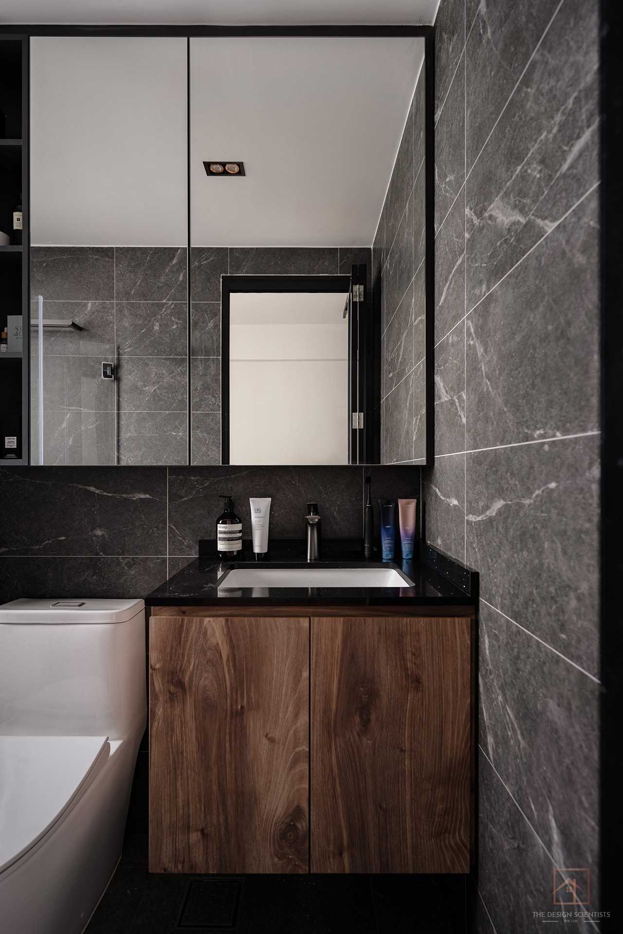 Contemporary Bathroom with Mirror and Bathroom Mirrors