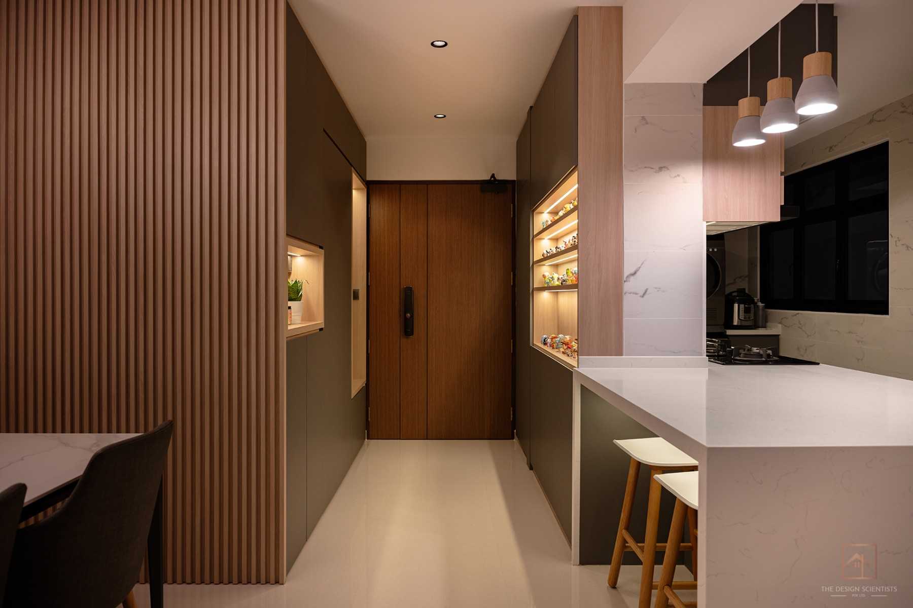 Contemporary Living Room with Bookshelf and Settee