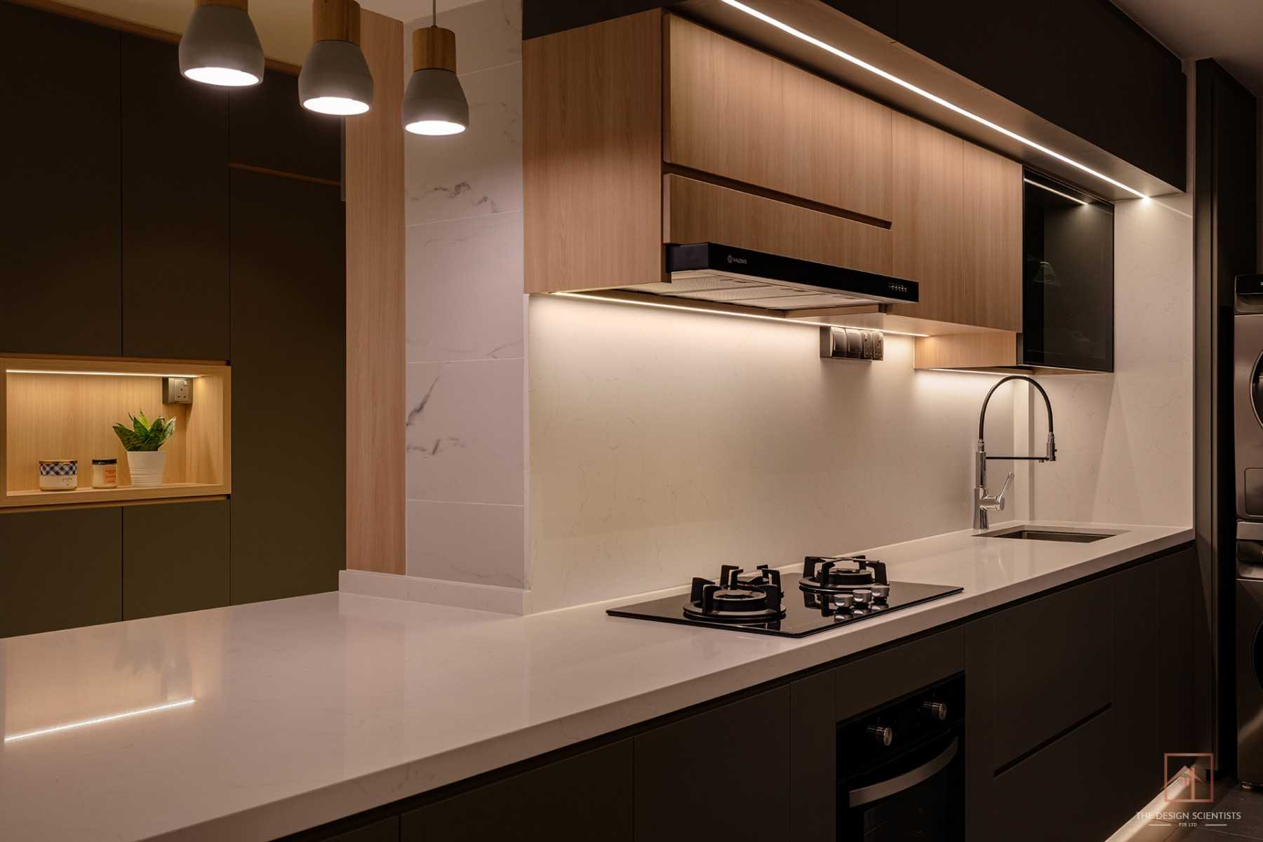 Contemporary Kitchen with Countertop and Kitchen Island