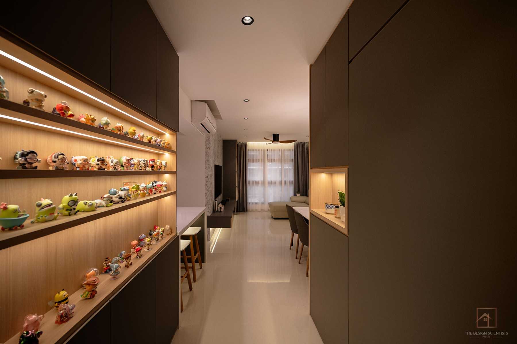 Contemporary Entryway with Feature Wall and Shoe Rack