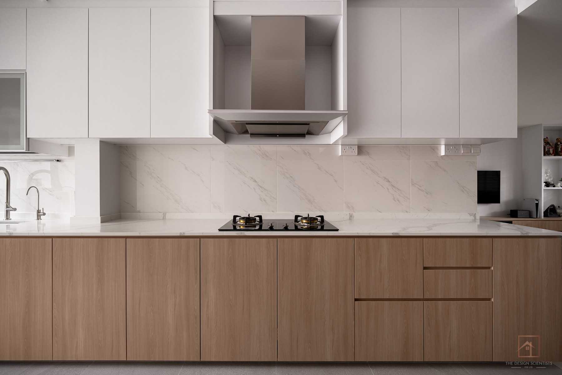 Scandinavian Kitchen with Countertop and Kitchen Island