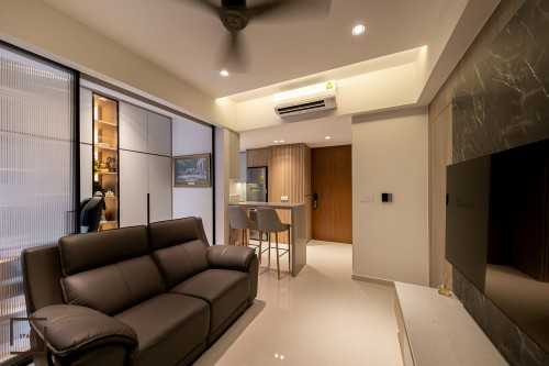 Contemporary Living Room at Resale Condo @ Water Town