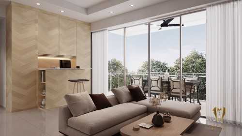 Scandinavian Living Room at Bartley residence