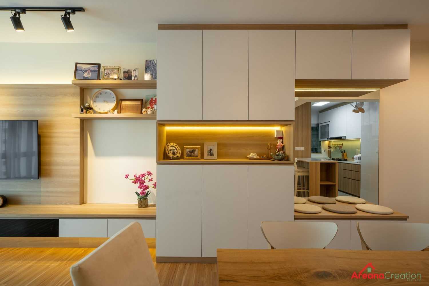 Scandinavian Living Room with Countertop and Vinyl Flooring
