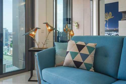 Contemporary Living Room at Forest Woods Residences