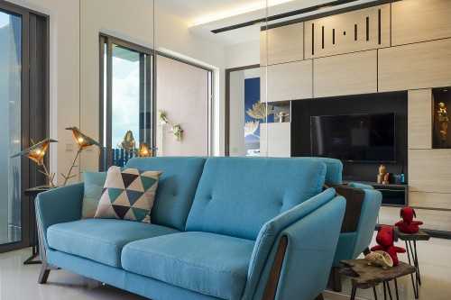 Contemporary Living Room at Forest Woods Residences