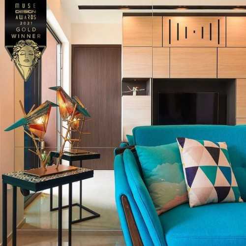 Contemporary Living Room at Forest Woods Residences