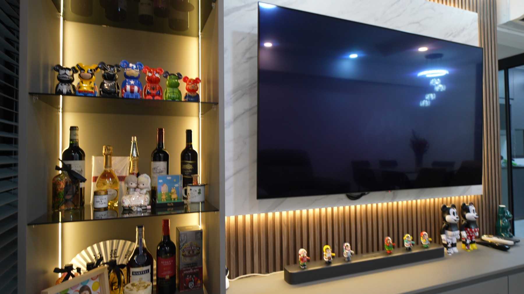 Modern Living Room with TV Console and Feature Wall