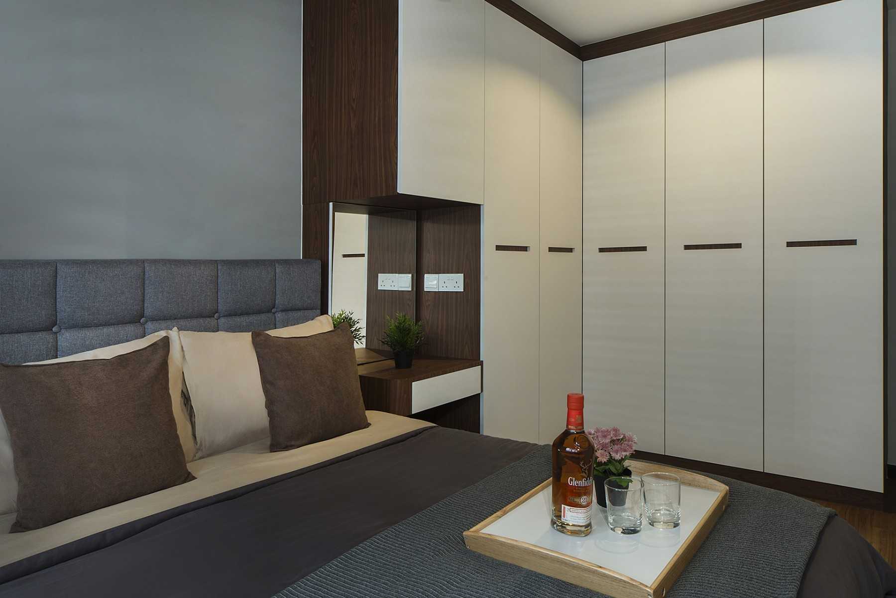 Contemporary Bedroom with Wardrobe and Bedside Table