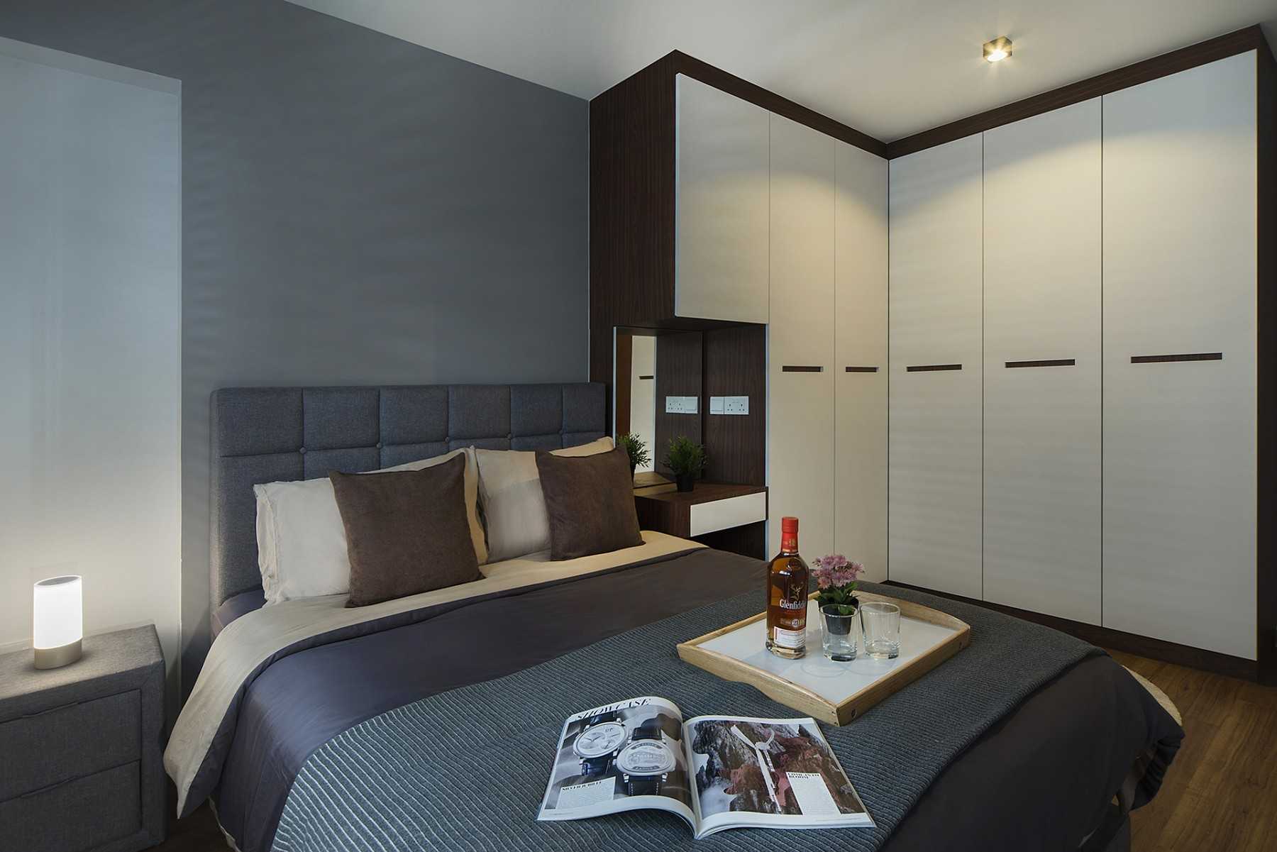 Contemporary Bedroom with Wardrobe and Bedside Table