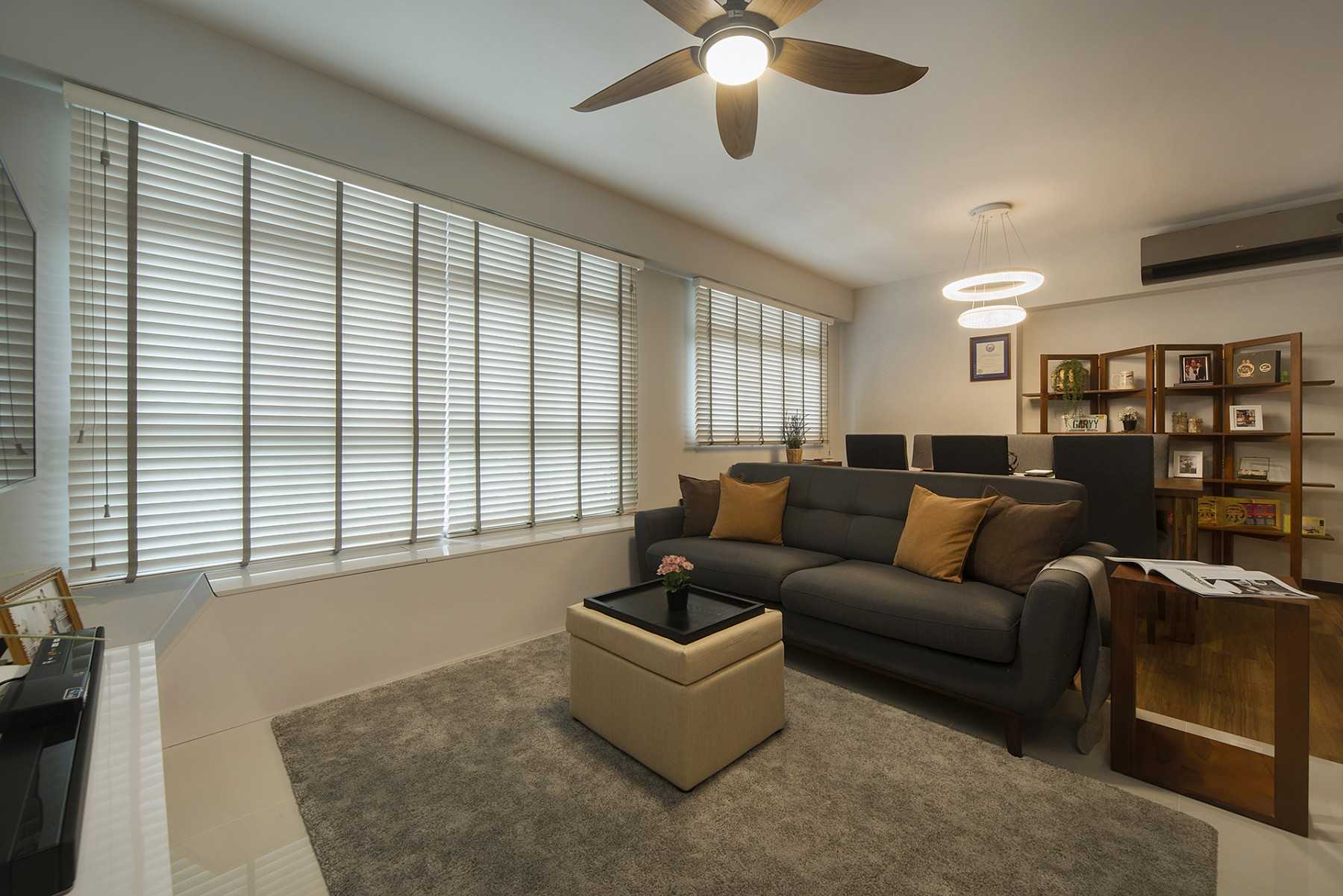 Contemporary Living Room with TV Console and Feature Wall