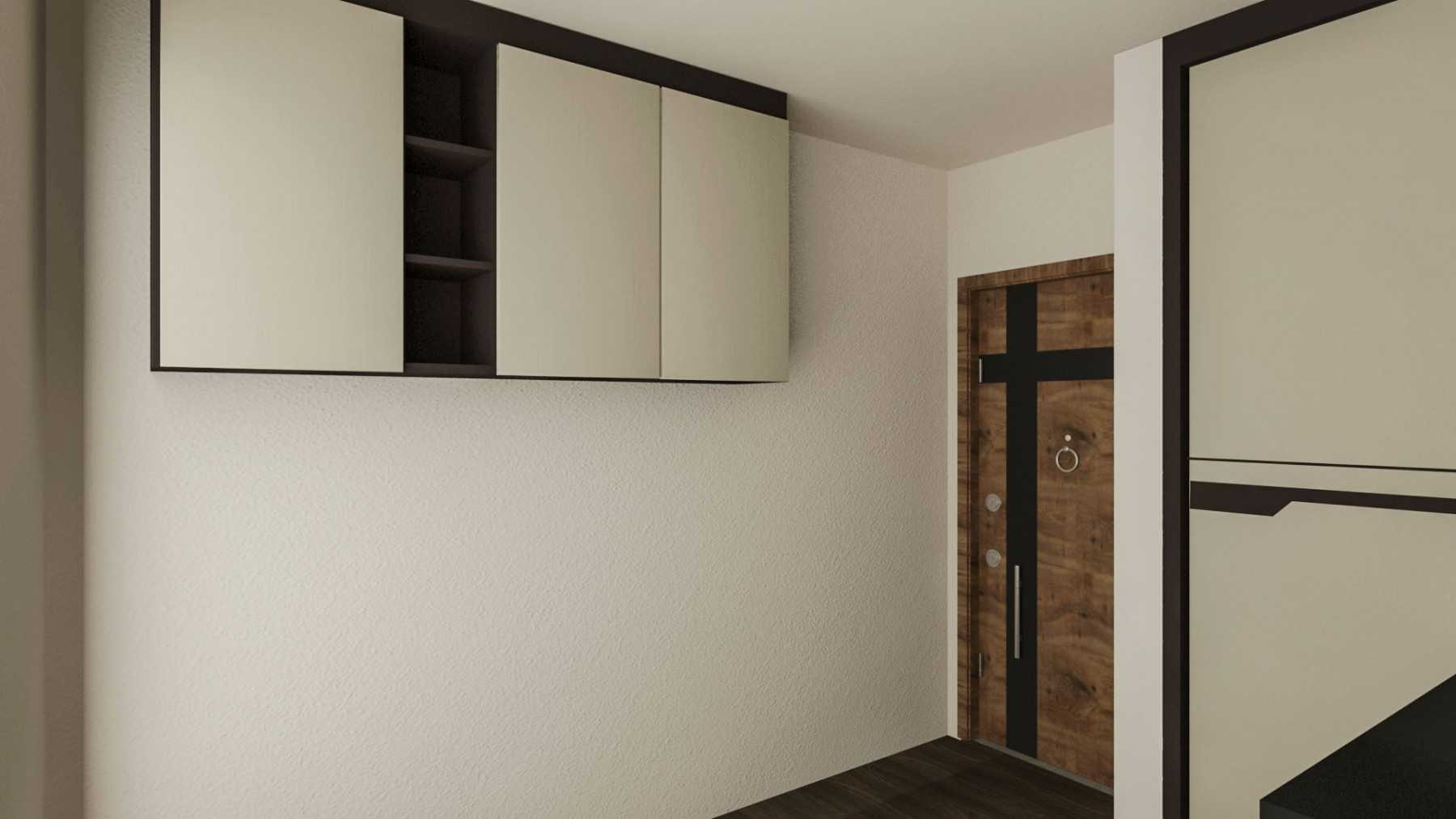 Contemporary Bedroom with Bookshelf and Vinyl Flooring