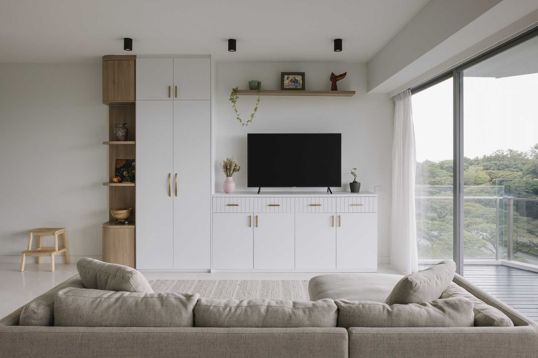 Modern Living Room with Ceiling Light and Sofa