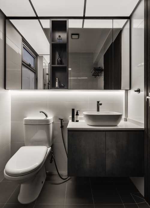 Contemporary Bathroom at Dark Contemporary