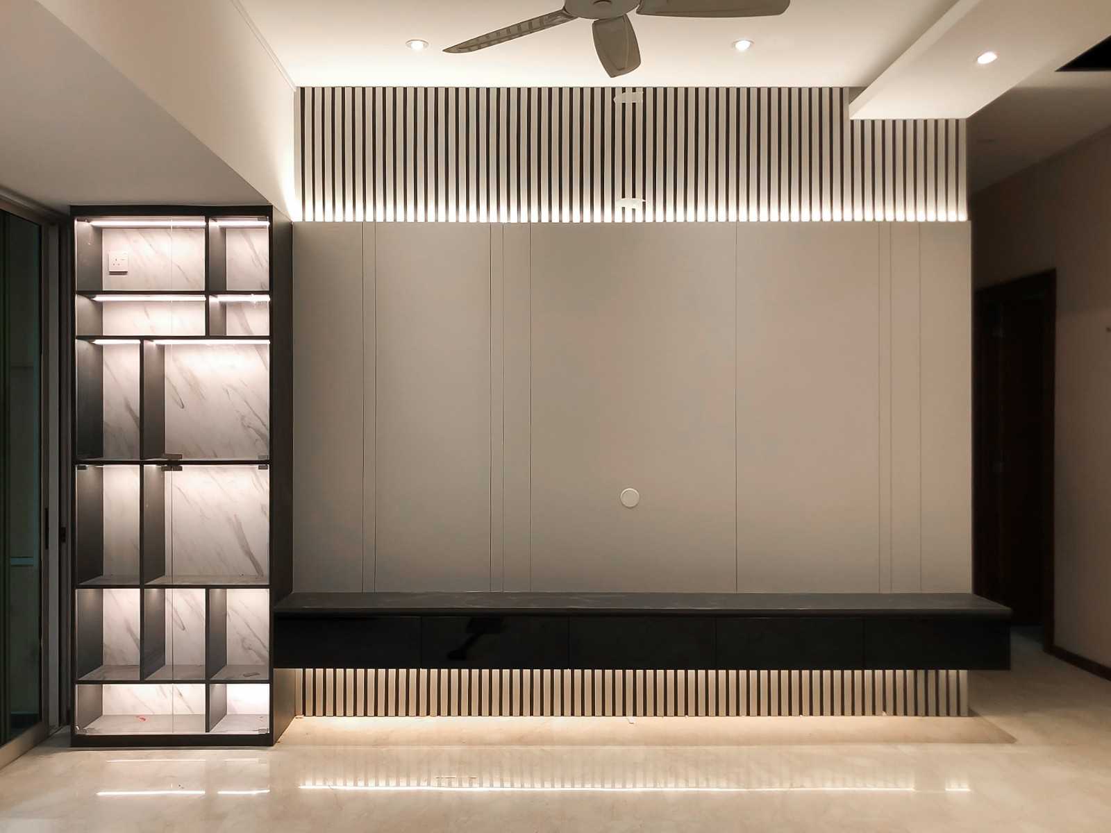 Modern Living Room with TV Console and Storage Cabinets