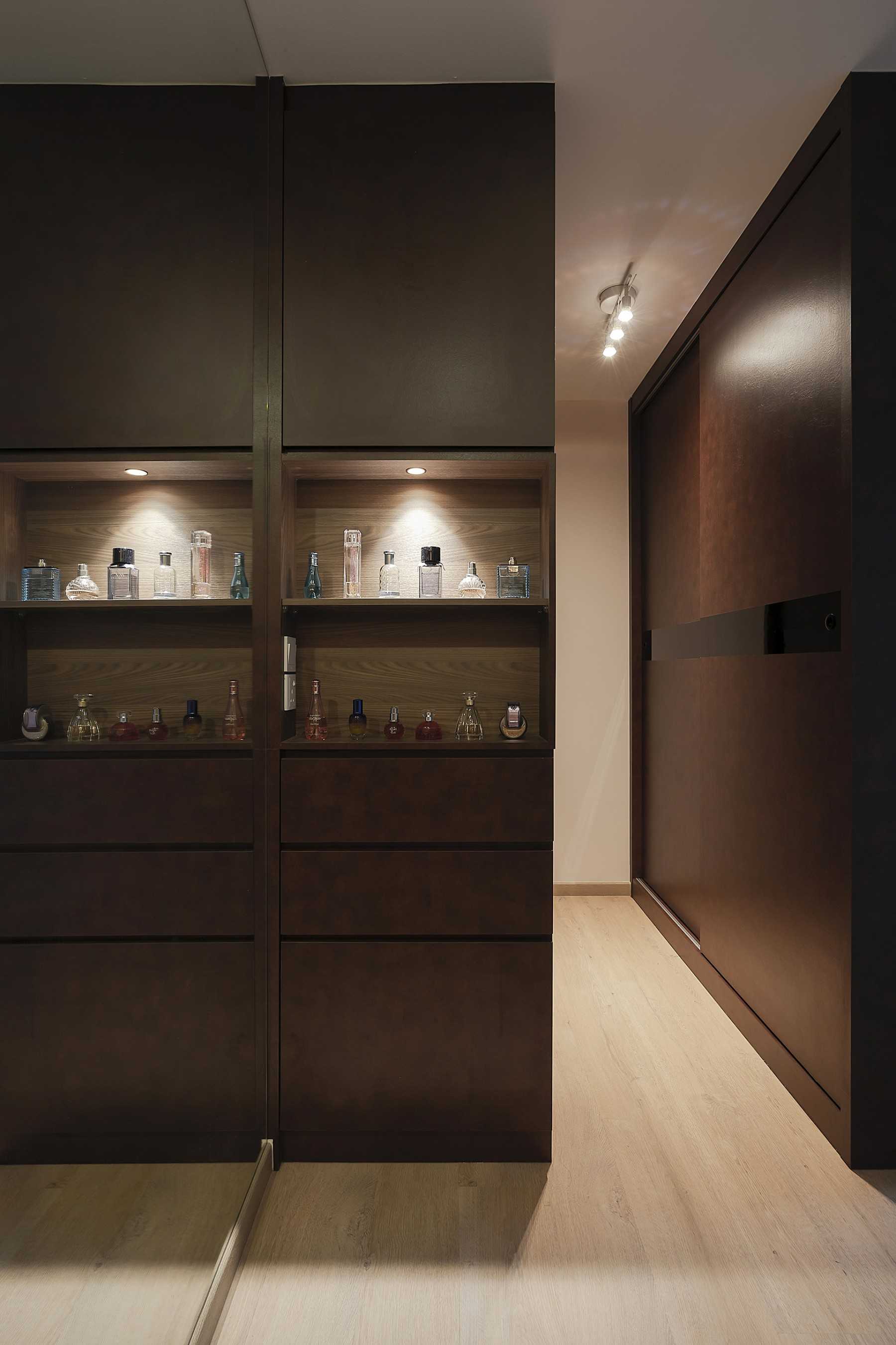 Scandinavian Bedroom with Vinyl Flooring and Wardrobe