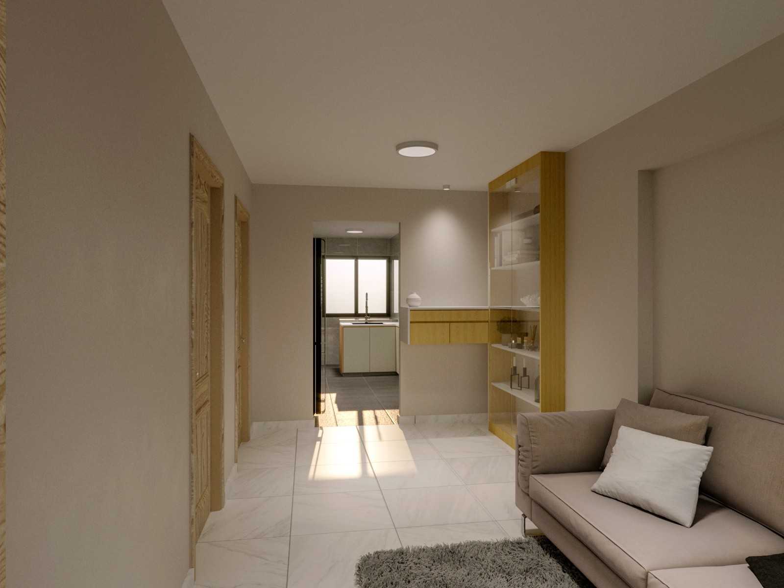 Minimalist Living Room with Settee and Carpet