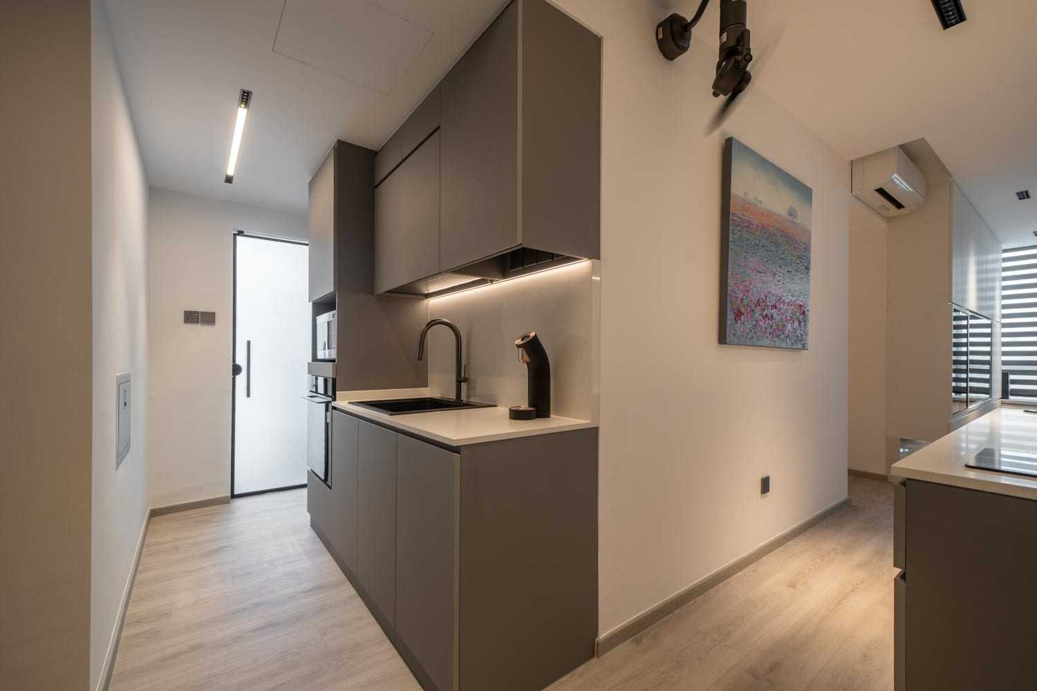 Modern Kitchen with Vinyl Flooring and Wood Flooring