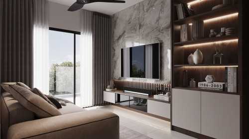 Contemporary Living Room at Tampines @ treasure 3
