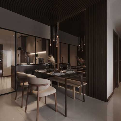 Contemporary Dining Room at Tampines @ treasure 3