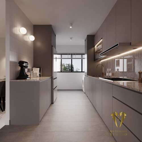Contemporary Kitchen at ubi grove 358A