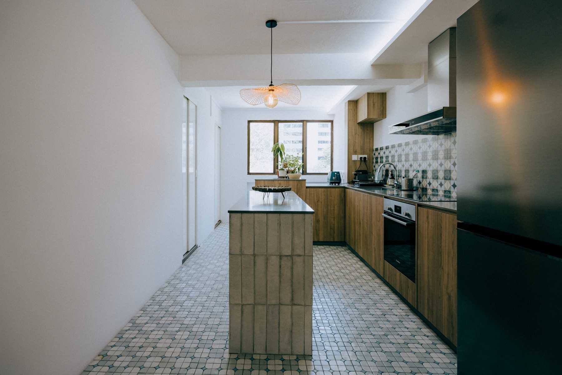 Vintage Kitchen with Countertop and Kitchen Island