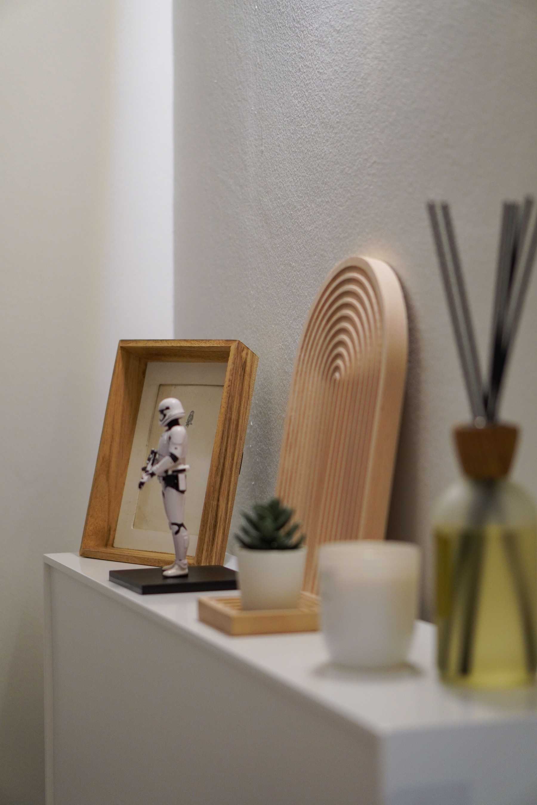 Scandinavian Entryway with Small Storage and Display Cabinets