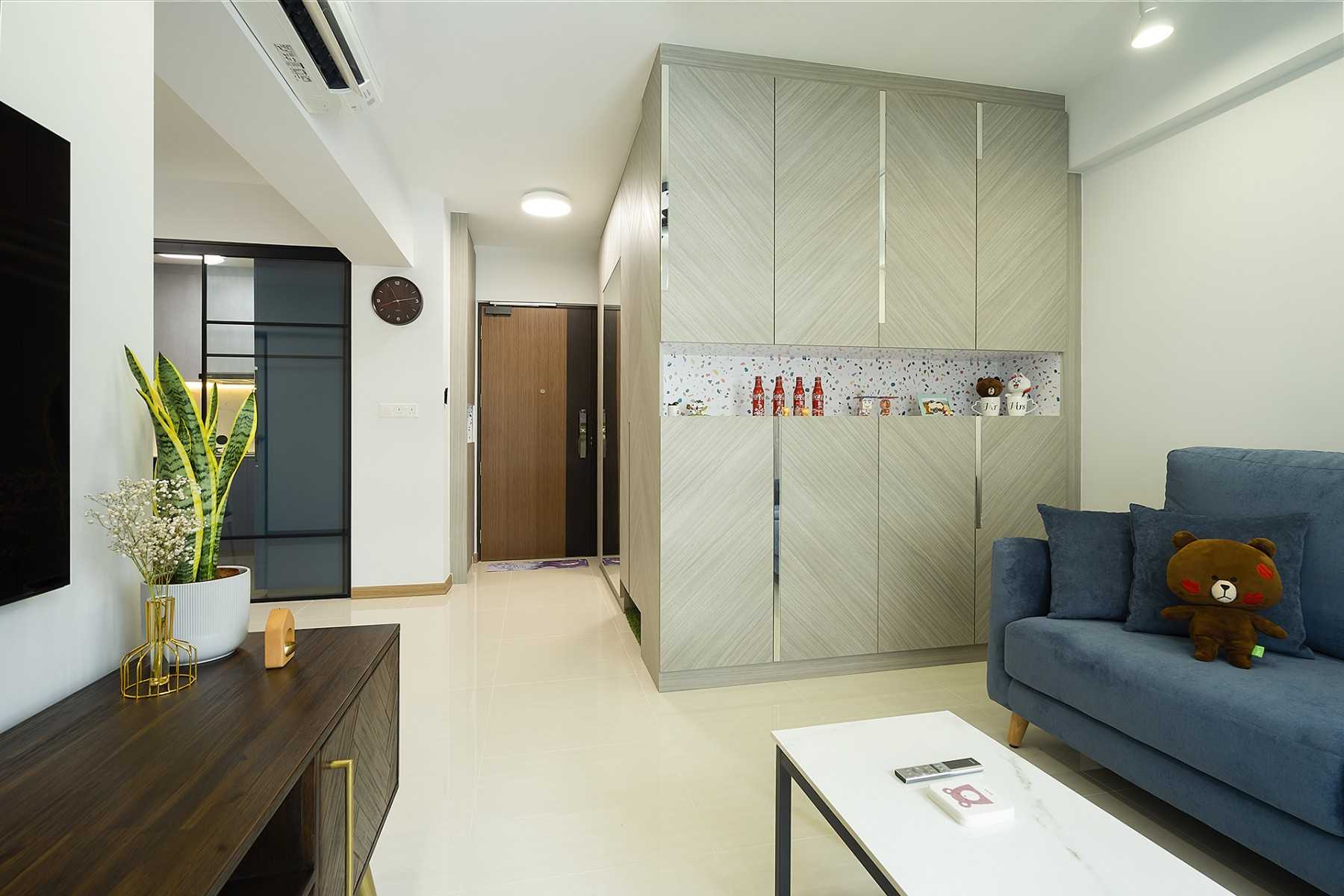 Contemporary Living Room with TV Console and Sofa
