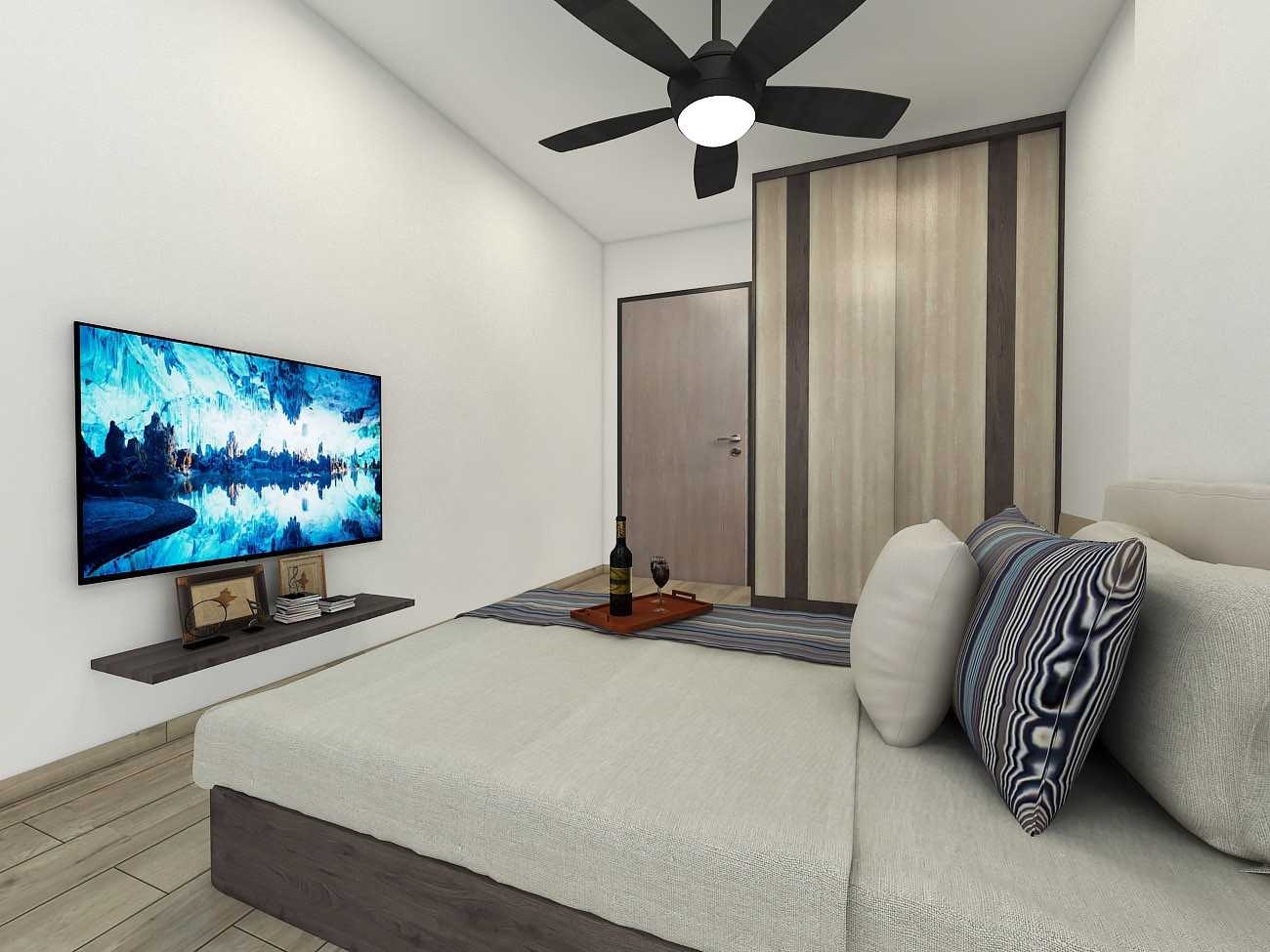 Contemporary Bedroom with Wardrobe and Sliding Wardrobe