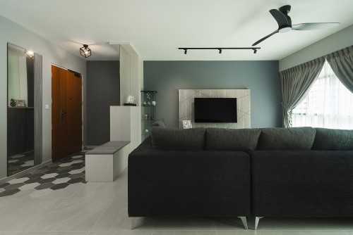 Contemporary Living Room at Bukit Batok Ave 6