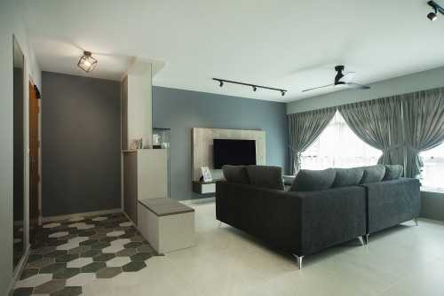 Contemporary Living Room at Bukit Batok Ave 6