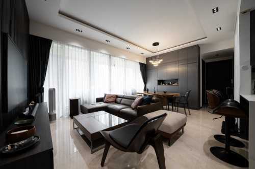 Contemporary Living Room at Orchard | Martin Place Residence