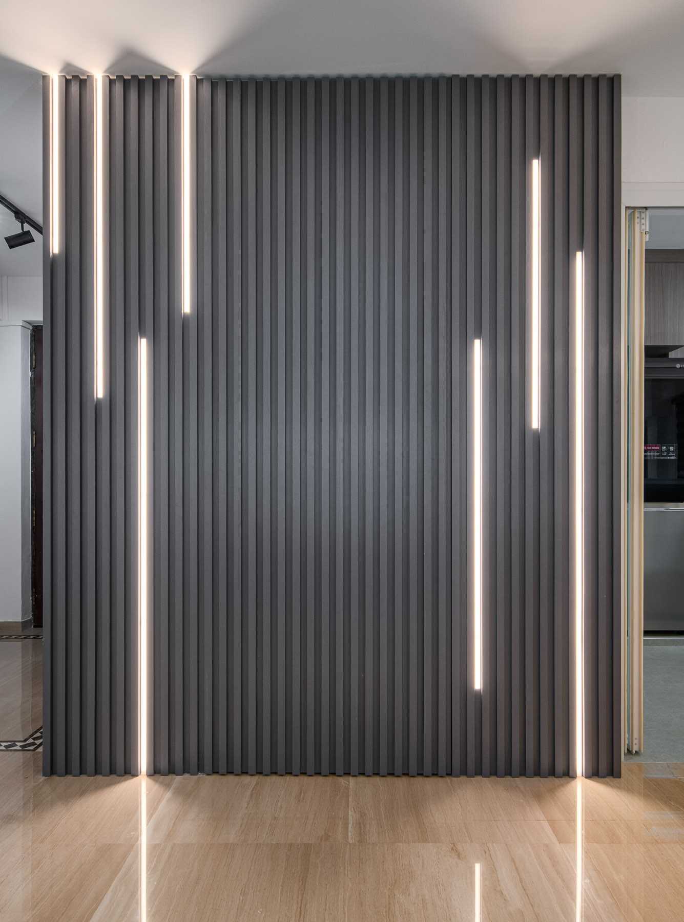 Contemporary Dining Room with Cove Lighting and Downlights