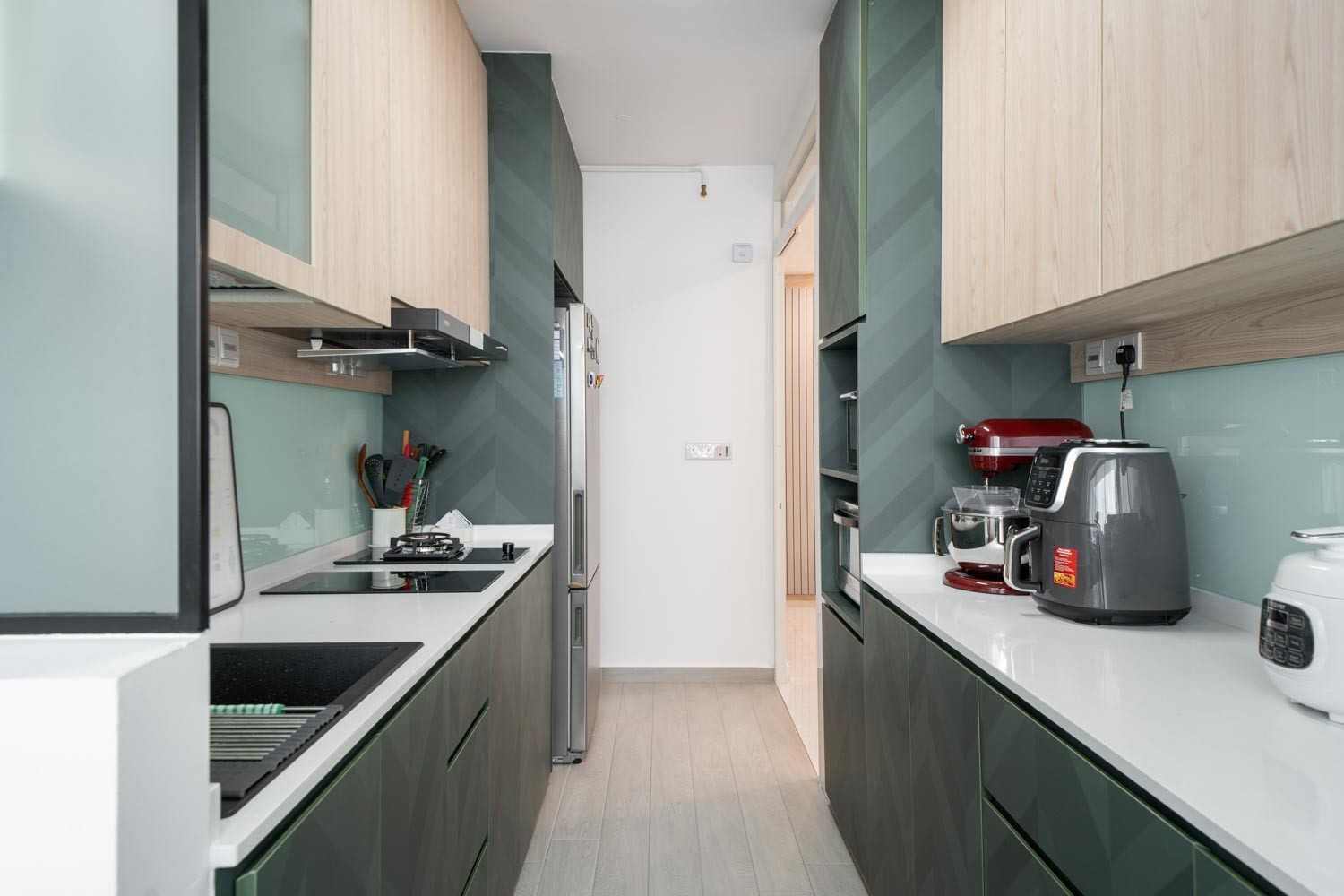 Modern Kitchen with Vinyl Flooring and Wood Flooring