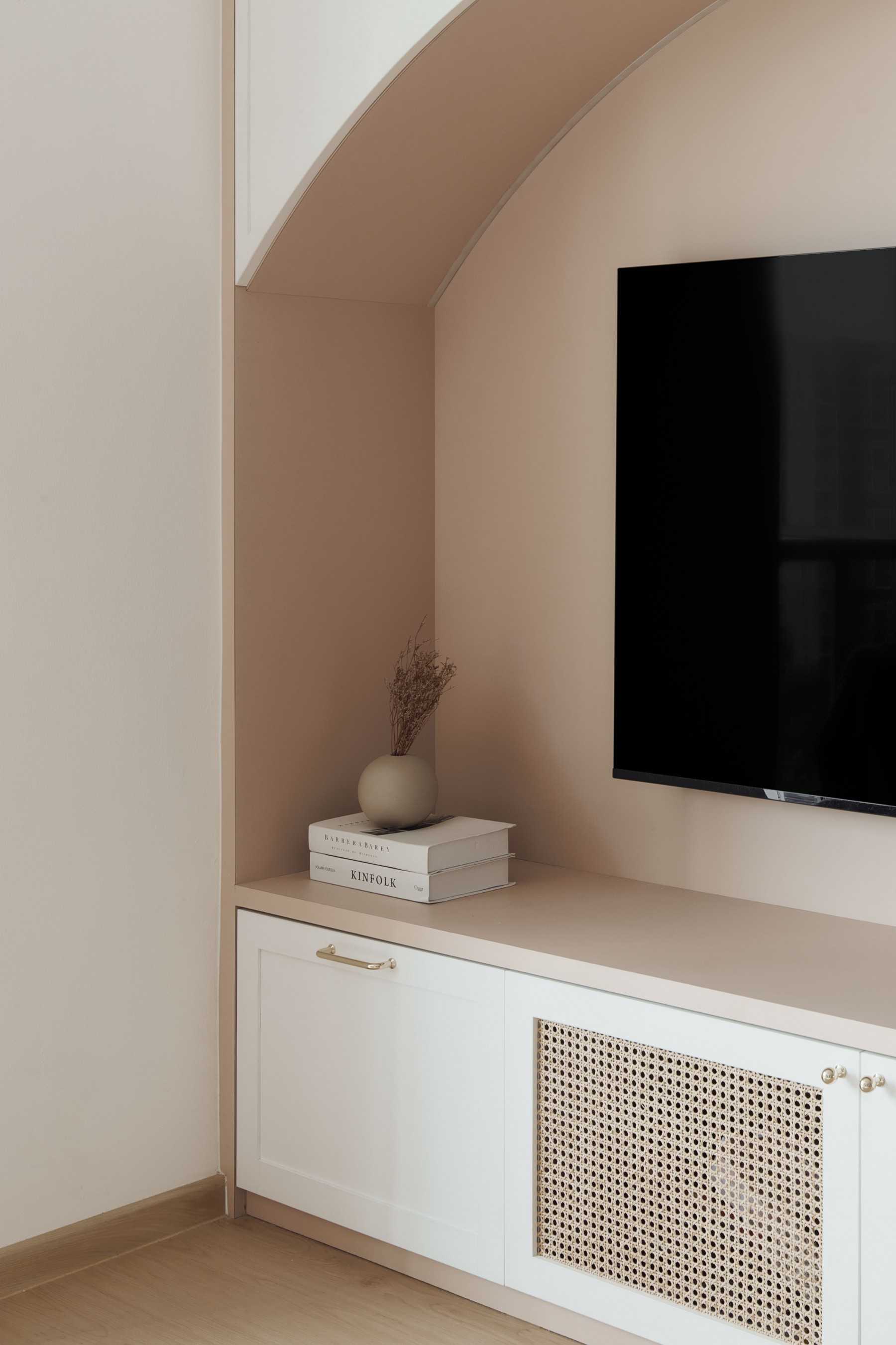 Scandinavian Living Room with TV Console and Wood TV Console