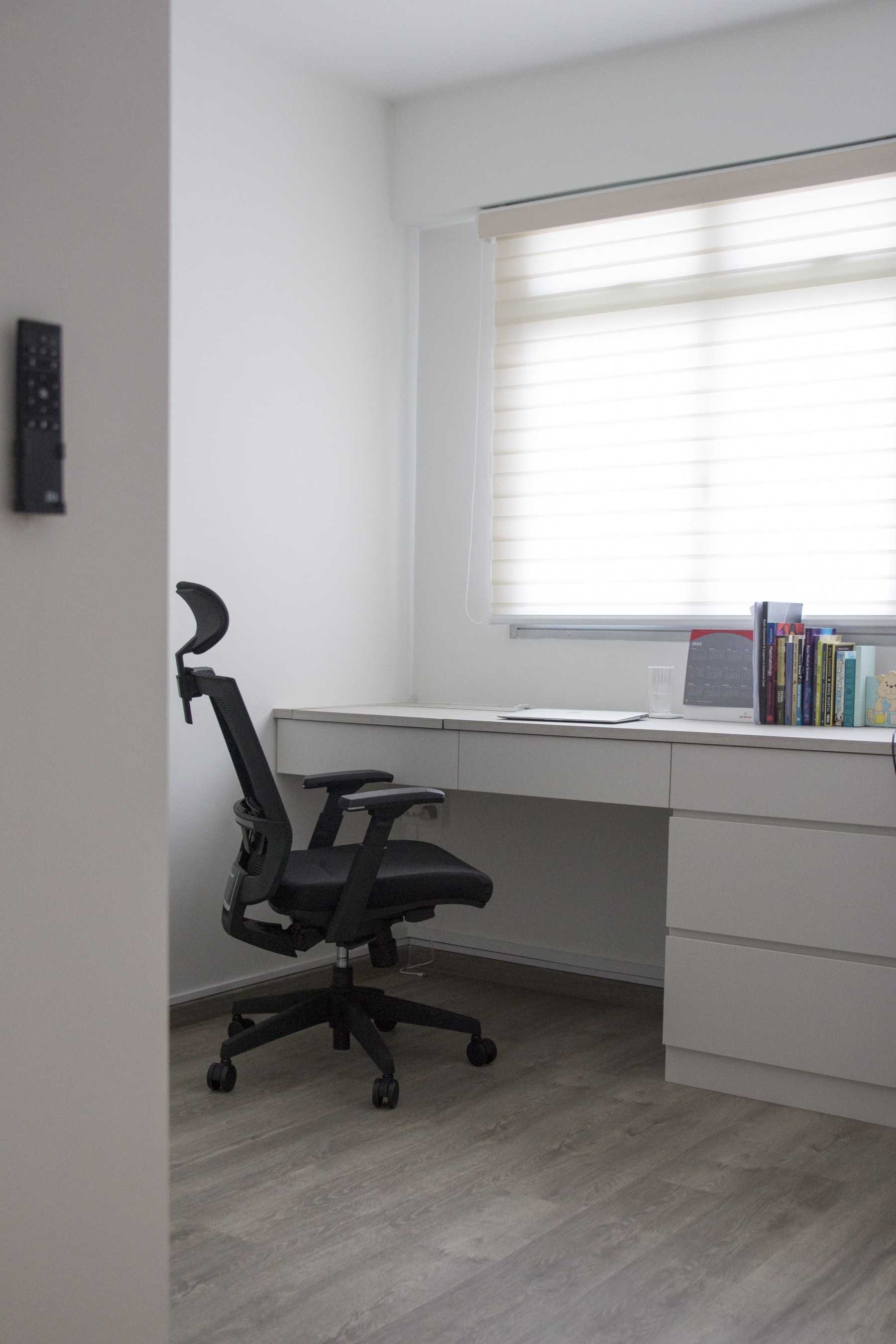 Scandinavian Study with Desk and Storage Cabinets