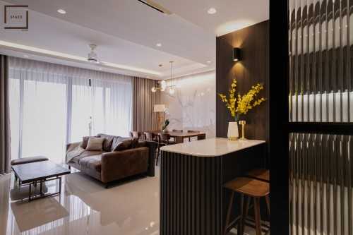 Contemporary Living Room at Condo @ The Rainforest