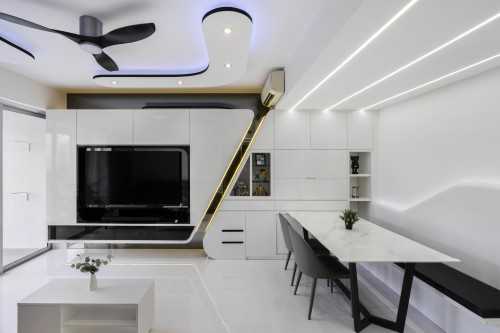 Modern Living Room at 134 Punggol Field
