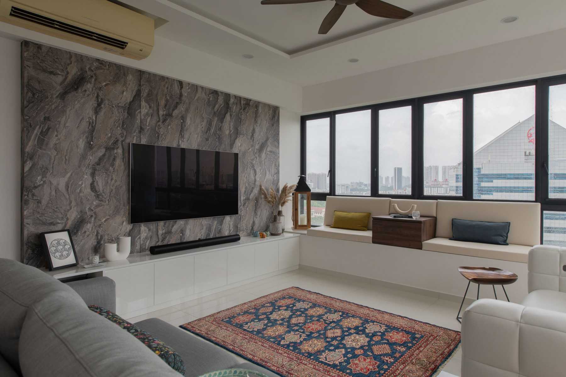 Modern Living Room with Settee and TV Console
