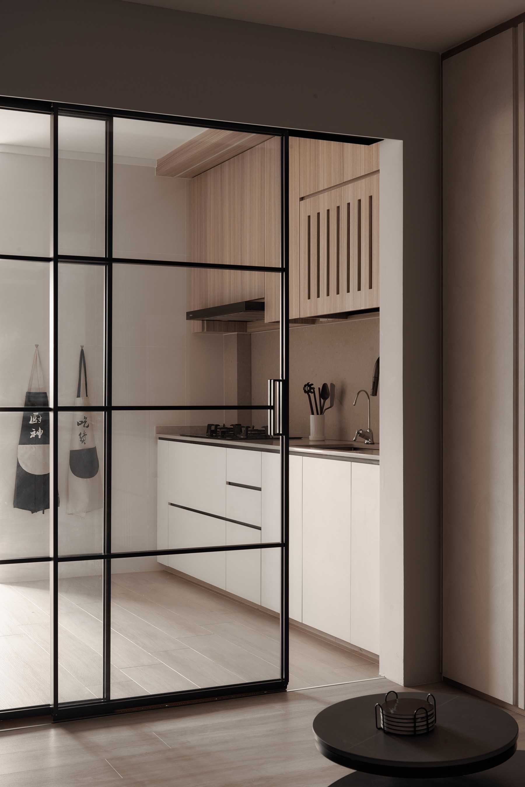 Scandinavian Kitchen with Kitchen Cabinets and Doors