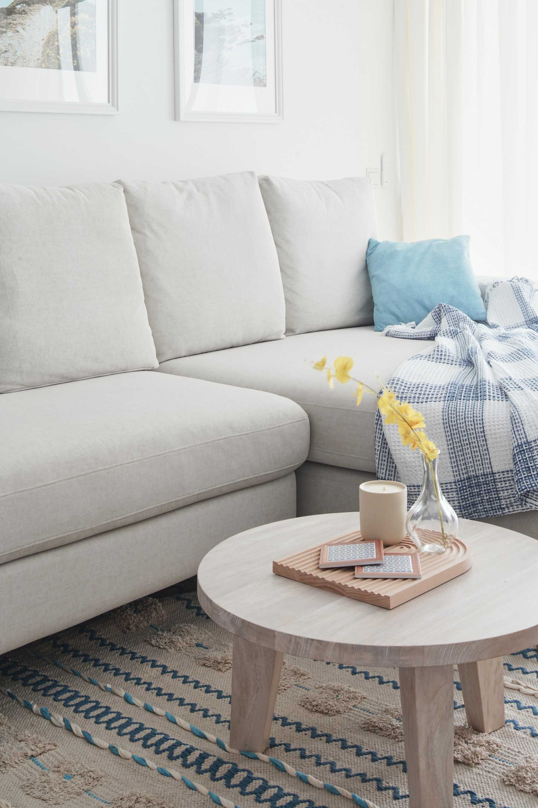 Scandinavian Living Room with Carpet and Coffee Table