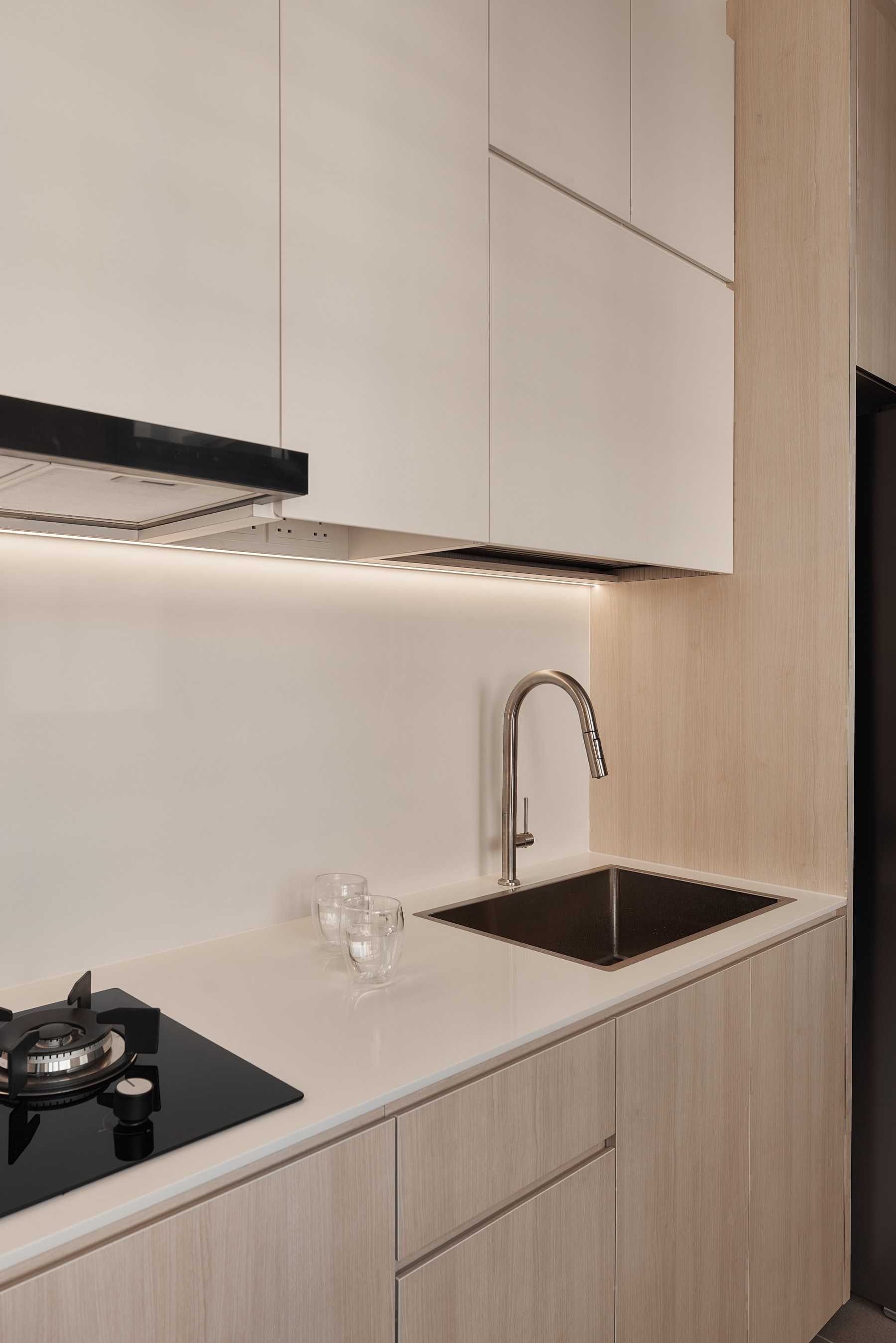 Minimalist Kitchen with Storage Cabinets and Kitchen Cabinets