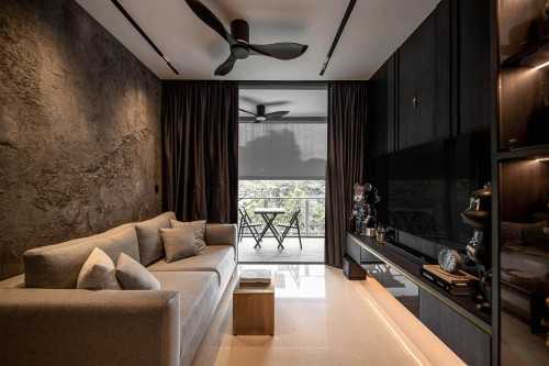 Contemporary Living Room at 521 Canberra Drive, Canberra Residence
