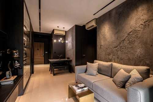 Contemporary Living Room at 521 Canberra Drive, Canberra Residence