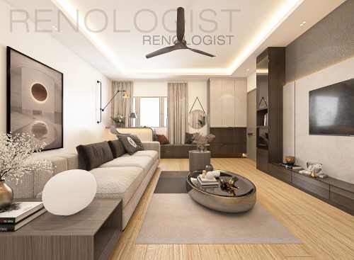 Minimalist Living Room at 122 GEYLANG EAST