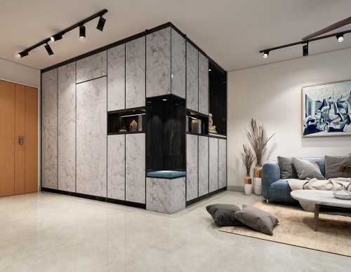 Minimalist Living Room at 994C BUANGKOK LINK