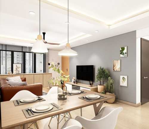 Contemporary Living Room at 58 CHAI CHEE DRIVE