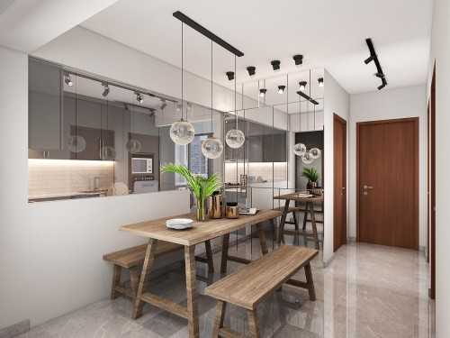 Contemporary Dining Room at 445A CLEMENTI AVE 3
