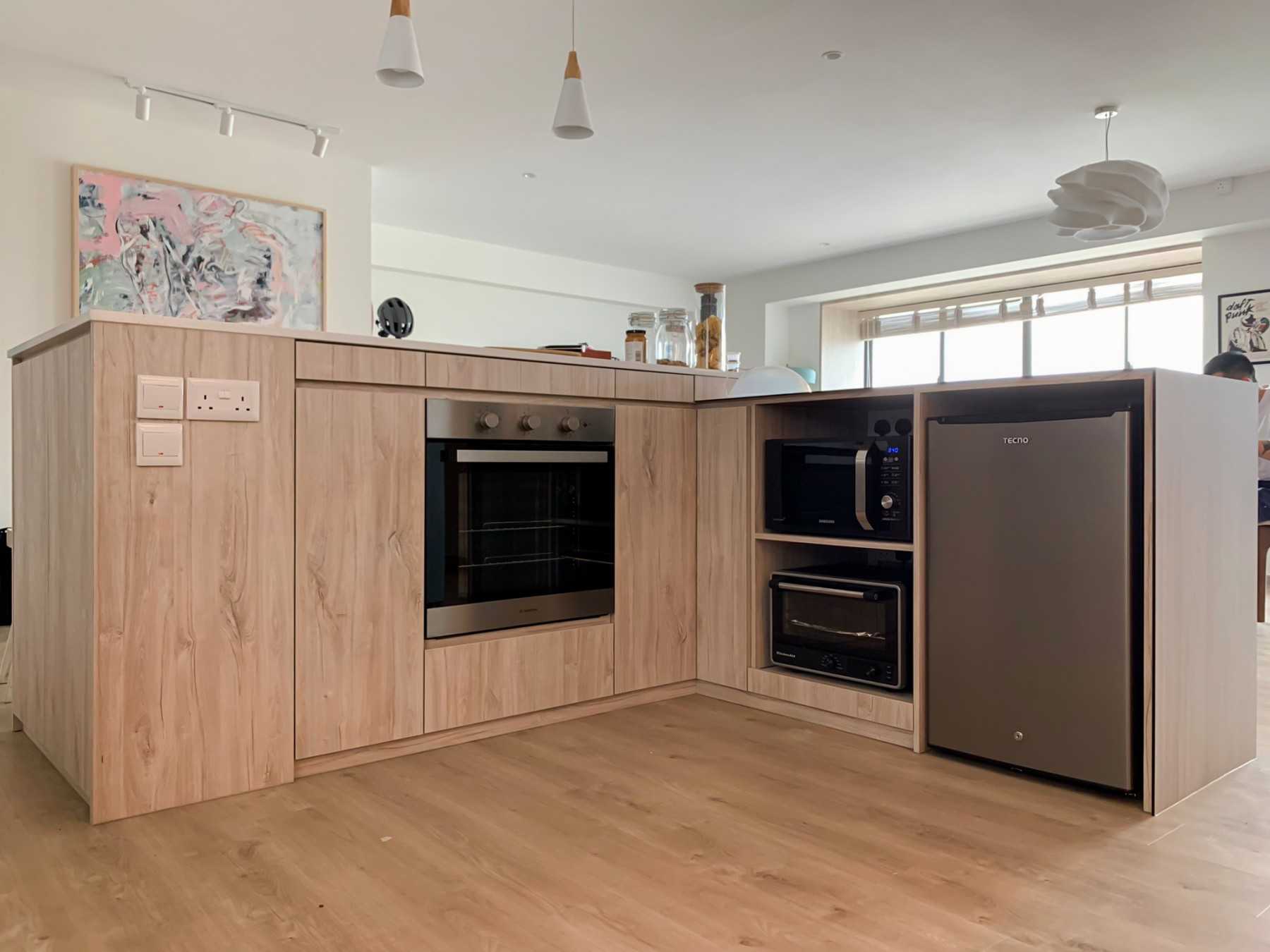 Scandinavian Kitchen with Kitchen Accessories and Paintings